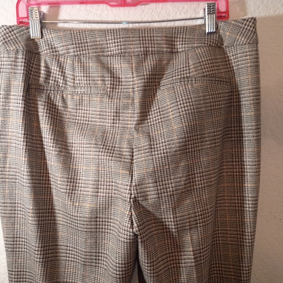 Chico's Plaid Pants Brown Neutrals Metallic Accents size 14/16 - Picture 13 of 16